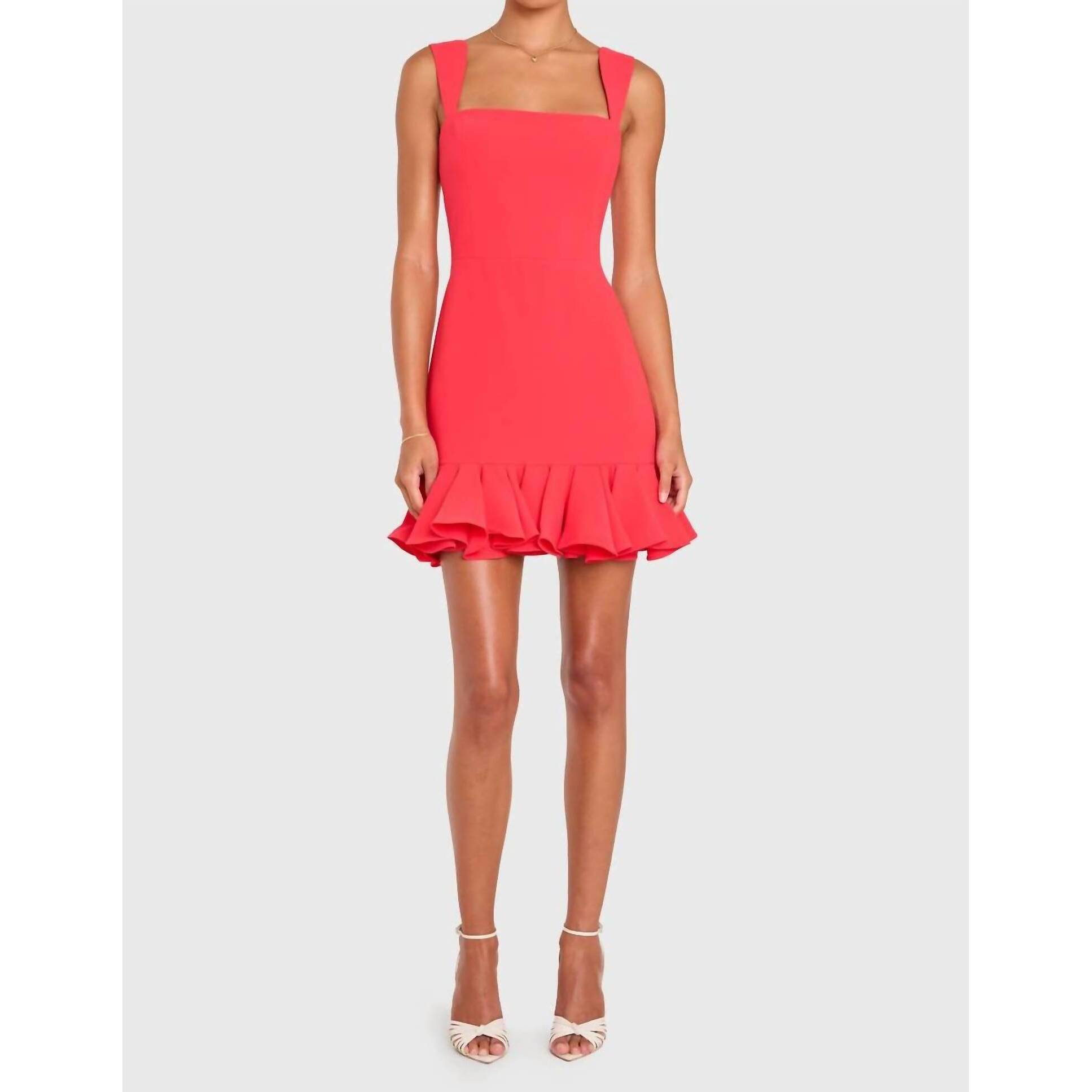 New Amanda Uprichard Annabeth Dress In Candy Apple